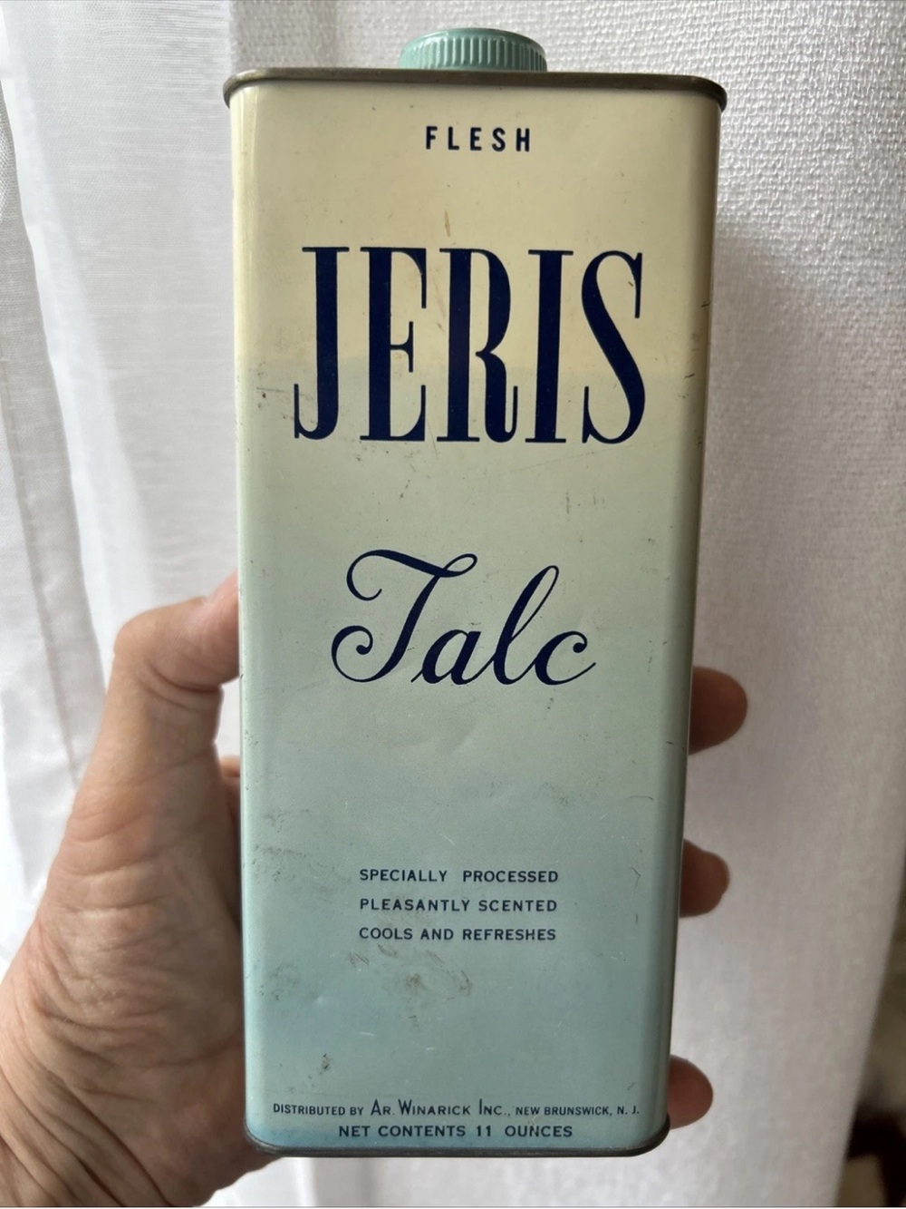 Jeris Talc Vintage Powder Tin - Flesh (pink) fragranced Mid Century Modern item